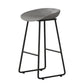 Contemporary Bucket Counter Bar Stool Armless Plastic Bar Stool with Footrest, Iron Base Gray 1 Piece Counter Stool(26"H) Clearhalo 'Bar Furniture' 'Bar Stools' 'bar_stools' 'furn' 'furn_bar_stools' 'furniture_bar_stools' 'Kitchen & Dining Furniture' 'kitchen&dining_furn' 'kitchen' 'kitchen_furn' Furniture' 4259059