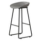 Contemporary Bucket Counter Bar Stool Armless Plastic Bar Stool with Footrest, Iron Base Gray 1 Piece Bar Stool(30"H) Clearhalo 'Bar Furniture' 'Bar Stools' 'bar_stools' 'furn' 'furn_bar_stools' 'furniture_bar_stools' 'Kitchen & Dining Furniture' 'kitchen&dining_furn' 'kitchen' 'kitchen_furn' Furniture' 4259060