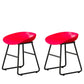 Contemporary Bucket Counter Bar Stool Armless Plastic Bar Stool with Footrest, Iron Base Red 2 Piece Set Short Stool(18"H) Clearhalo 'Bar Furniture' 'Bar Stools' 'bar_stools' 'furn' 'furn_bar_stools' 'furniture_bar_stools' 'Kitchen & Dining Furniture' 'kitchen&dining_furn' 'kitchen' 'kitchen_furn' Furniture' 4259061