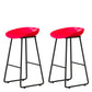 Contemporary Bucket Counter Bar Stool Armless Plastic Bar Stool with Footrest, Iron Base Red 2 Piece Set Counter Stool(26"H) Clearhalo 'Bar Furniture' 'Bar Stools' 'bar_stools' 'furn' 'furn_bar_stools' 'furniture_bar_stools' 'Kitchen & Dining Furniture' 'kitchen&dining_furn' 'kitchen' 'kitchen_furn' Furniture' 4259062