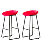 Contemporary Bucket Counter Bar Stool Armless Plastic Bar Stool with Footrest, Iron Base Red 2 Piece Set Bar Stool(30"H) Clearhalo 'Bar Furniture' 'Bar Stools' 'bar_stools' 'furn' 'furn_bar_stools' 'furniture_bar_stools' 'Kitchen & Dining Furniture' 'kitchen&dining_furn' 'kitchen' 'kitchen_furn' Furniture' 4259063