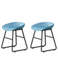 Contemporary Bucket Counter Bar Stool Armless Plastic Bar Stool with Footrest, Iron Base Blue 2 Piece Set Short Stool(18"H) Clearhalo 'Bar Furniture' 'Bar Stools' 'bar_stools' 'furn' 'furn_bar_stools' 'furniture_bar_stools' 'Kitchen & Dining Furniture' 'kitchen&dining_furn' 'kitchen' 'kitchen_furn' Furniture' 4259064