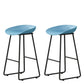 Contemporary Bucket Counter Bar Stool Armless Plastic Bar Stool with Footrest, Iron Base Blue 2 Piece Set Counter Stool(26"H) Clearhalo 'Bar Furniture' 'Bar Stools' 'bar_stools' 'furn' 'furn_bar_stools' 'furniture_bar_stools' 'Kitchen & Dining Furniture' 'kitchen&dining_furn' 'kitchen' 'kitchen_furn' Furniture' 4259065