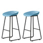 Contemporary Bucket Counter Bar Stool Armless Plastic Bar Stool with Footrest, Iron Base Blue 2 Piece Set Bar Stool(30"H) Clearhalo 'Bar Furniture' 'Bar Stools' 'bar_stools' 'furn' 'furn_bar_stools' 'furniture_bar_stools' 'Kitchen & Dining Furniture' 'kitchen&dining_furn' 'kitchen' 'kitchen_furn' Furniture' 4259066