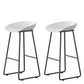 Contemporary Bucket Counter Bar Stool Armless Plastic Bar Stool with Footrest, Iron Base White 2 Piece Set Bar Stool(30"H) Clearhalo 'Bar Furniture' 'Bar Stools' 'bar_stools' 'furn' 'furn_bar_stools' 'furniture_bar_stools' 'Kitchen & Dining Furniture' 'kitchen&dining_furn' 'kitchen' 'kitchen_furn' Furniture' 4259069