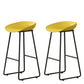 Contemporary Bucket Counter Bar Stool Armless Plastic Bar Stool with Footrest, Iron Base Yellow 2 Piece Set Bar Stool(30"H) Clearhalo 'Bar Furniture' 'Bar Stools' 'bar_stools' 'furn' 'furn_bar_stools' 'furniture_bar_stools' 'Kitchen & Dining Furniture' 'kitchen&dining_furn' 'kitchen' 'kitchen_furn' Furniture' 4259072