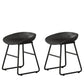 Contemporary Bucket Counter Bar Stool Armless Plastic Bar Stool with Footrest, Iron Base Black 2 Piece Set Short Stool(18"H) Clearhalo 'Bar Furniture' 'Bar Stools' 'bar_stools' 'furn' 'furn_bar_stools' 'furniture_bar_stools' 'Kitchen & Dining Furniture' 'kitchen&dining_furn' 'kitchen' 'kitchen_furn' Furniture' 4259073
