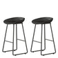 Contemporary Bucket Counter Bar Stool Armless Plastic Bar Stool with Footrest, Iron Base Black 2 Piece Set Counter Stool(26"H) Clearhalo 'Bar Furniture' 'Bar Stools' 'bar_stools' 'furn' 'furn_bar_stools' 'furniture_bar_stools' 'Kitchen & Dining Furniture' 'kitchen&dining_furn' 'kitchen' 'kitchen_furn' Furniture' 4259074