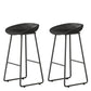 Contemporary Bucket Counter Bar Stool Armless Plastic Bar Stool with Footrest, Iron Base Black 2 Piece Set Bar Stool(30"H) Clearhalo 'Bar Furniture' 'Bar Stools' 'bar_stools' 'furn' 'furn_bar_stools' 'furniture_bar_stools' 'Kitchen & Dining Furniture' 'kitchen&dining_furn' 'kitchen' 'kitchen_furn' Furniture' 4259075