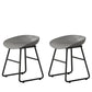 Contemporary Bucket Counter Bar Stool Armless Plastic Bar Stool with Footrest, Iron Base Gray 2 Piece Set Short Stool(18"H) Clearhalo 'Bar Furniture' 'Bar Stools' 'bar_stools' 'furn' 'furn_bar_stools' 'furniture_bar_stools' 'Kitchen & Dining Furniture' 'kitchen&dining_furn' 'kitchen' 'kitchen_furn' Furniture' 4259076