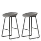 Contemporary Bucket Counter Bar Stool Armless Plastic Bar Stool with Footrest, Iron Base Gray 2 Piece Set Counter Stool(26"H) Clearhalo 'Bar Furniture' 'Bar Stools' 'bar_stools' 'furn' 'furn_bar_stools' 'furniture_bar_stools' 'Kitchen & Dining Furniture' 'kitchen&dining_furn' 'kitchen' 'kitchen_furn' Furniture' 4259077