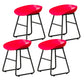 Contemporary Bucket Counter Bar Stool Armless Plastic Bar Stool with Footrest, Iron Base Red 4 Piece Set Short Stool(18"H) Clearhalo 'Bar Furniture' 'Bar Stools' 'bar_stools' 'furn' 'furn_bar_stools' 'furniture_bar_stools' 'Kitchen & Dining Furniture' 'kitchen&dining_furn' 'kitchen' 'kitchen_furn' Furniture' 4259079