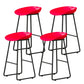 Contemporary Bucket Counter Bar Stool Armless Plastic Bar Stool with Footrest, Iron Base Red 4 Piece Set Counter Stool(26"H) Clearhalo 'Bar Furniture' 'Bar Stools' 'bar_stools' 'furn' 'furn_bar_stools' 'furniture_bar_stools' 'Kitchen & Dining Furniture' 'kitchen&dining_furn' 'kitchen' 'kitchen_furn' Furniture' 4259080