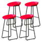 Contemporary Bucket Counter Bar Stool Armless Plastic Bar Stool with Footrest, Iron Base Red 4 Piece Set Bar Stool(30"H) Clearhalo 'Bar Furniture' 'Bar Stools' 'bar_stools' 'furn' 'furn_bar_stools' 'furniture_bar_stools' 'Kitchen & Dining Furniture' 'kitchen&dining_furn' 'kitchen' 'kitchen_furn' Furniture' 4259081
