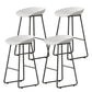 Contemporary Bucket Counter Bar Stool Armless Plastic Bar Stool with Footrest, Iron Base White 4 Piece Set Counter Stool(26"H) Clearhalo 'Bar Furniture' 'Bar Stools' 'bar_stools' 'furn' 'furn_bar_stools' 'furniture_bar_stools' 'Kitchen & Dining Furniture' 'kitchen&dining_furn' 'kitchen' 'kitchen_furn' Furniture' 4259086