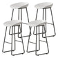 Contemporary Bucket Counter Bar Stool Armless Plastic Bar Stool with Footrest, Iron Base White 4 Piece Set Bar Stool(30"H) Clearhalo 'Bar Furniture' 'Bar Stools' 'bar_stools' 'furn' 'furn_bar_stools' 'furniture_bar_stools' 'Kitchen & Dining Furniture' 'kitchen&dining_furn' 'kitchen' 'kitchen_furn' Furniture' 4259087