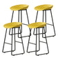 Contemporary Bucket Counter Bar Stool Armless Plastic Bar Stool with Footrest, Iron Base Yellow 4 Piece Set Counter Stool(26"H) Clearhalo 'Bar Furniture' 'Bar Stools' 'bar_stools' 'furn' 'furn_bar_stools' 'furniture_bar_stools' 'Kitchen & Dining Furniture' 'kitchen&dining_furn' 'kitchen' 'kitchen_furn' Furniture' 4259089