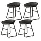 Contemporary Bucket Counter Bar Stool Armless Plastic Bar Stool with Footrest, Iron Base Black 4 Piece Set Short Stool(18"H) Clearhalo 'Bar Furniture' 'Bar Stools' 'bar_stools' 'furn' 'furn_bar_stools' 'furniture_bar_stools' 'Kitchen & Dining Furniture' 'kitchen&dining_furn' 'kitchen' 'kitchen_furn' Furniture' 4259091