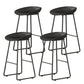 Contemporary Bucket Counter Bar Stool Armless Plastic Bar Stool with Footrest, Iron Base Black 4 Piece Set Counter Stool(26"H) Clearhalo 'Bar Furniture' 'Bar Stools' 'bar_stools' 'furn' 'furn_bar_stools' 'furniture_bar_stools' 'Kitchen & Dining Furniture' 'kitchen&dining_furn' 'kitchen' 'kitchen_furn' Furniture' 4259092