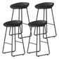 Contemporary Bucket Counter Bar Stool Armless Plastic Bar Stool with Footrest, Iron Base Black 4 Piece Set Bar Stool(30"H) Clearhalo 'Bar Furniture' 'Bar Stools' 'bar_stools' 'furn' 'furn_bar_stools' 'furniture_bar_stools' 'Kitchen & Dining Furniture' 'kitchen&dining_furn' 'kitchen' 'kitchen_furn' Furniture' 4259093