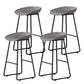 Contemporary Bucket Counter Bar Stool Armless Plastic Bar Stool with Footrest, Iron Base Gray 4 Piece Set Counter Stool(26"H) Clearhalo 'Bar Furniture' 'Bar Stools' 'bar_stools' 'furn' 'furn_bar_stools' 'furniture_bar_stools' 'Kitchen & Dining Furniture' 'kitchen&dining_furn' 'kitchen' 'kitchen_furn' Furniture' 4259095