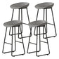 Contemporary Bucket Counter Bar Stool Armless Plastic Bar Stool with Footrest, Iron Base Gray 4 Piece Set Bar Stool(30"H) Clearhalo 'Bar Furniture' 'Bar Stools' 'bar_stools' 'furn' 'furn_bar_stools' 'furniture_bar_stools' 'Kitchen & Dining Furniture' 'kitchen&dining_furn' 'kitchen' 'kitchen_furn' Furniture' 4259096