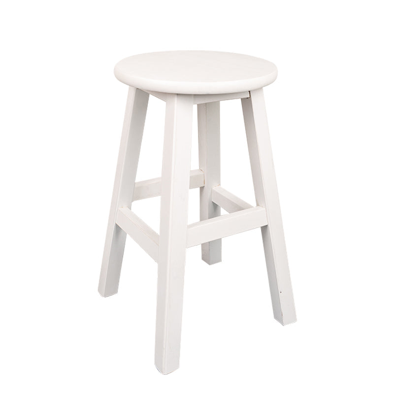 Modern Armless Backless Counter Stool Wood Household Bar Stool with Pedal White 1 Piece Short Stool(18"H) Clearhalo 'Bar Furniture' 'Bar Stools' 'bar_stools' 'furn' 'furn_bar_stools' 'furniture_bar_stools' 'Kitchen & Dining Furniture' 'kitchen&dining_furn' 'kitchen' 'kitchen_furn' Furniture' 4259101