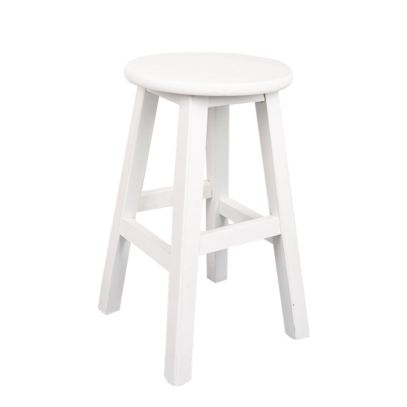Modern Armless Backless Counter Stool Wood Household Bar Stool with Pedal White 1 Piece Short Stool(20"H) Clearhalo 'Bar Furniture' 'Bar Stools' 'bar_stools' 'furn' 'furn_bar_stools' 'furniture_bar_stools' 'Kitchen & Dining Furniture' 'kitchen&dining_furn' 'kitchen' 'kitchen_furn' Furniture' 4259102