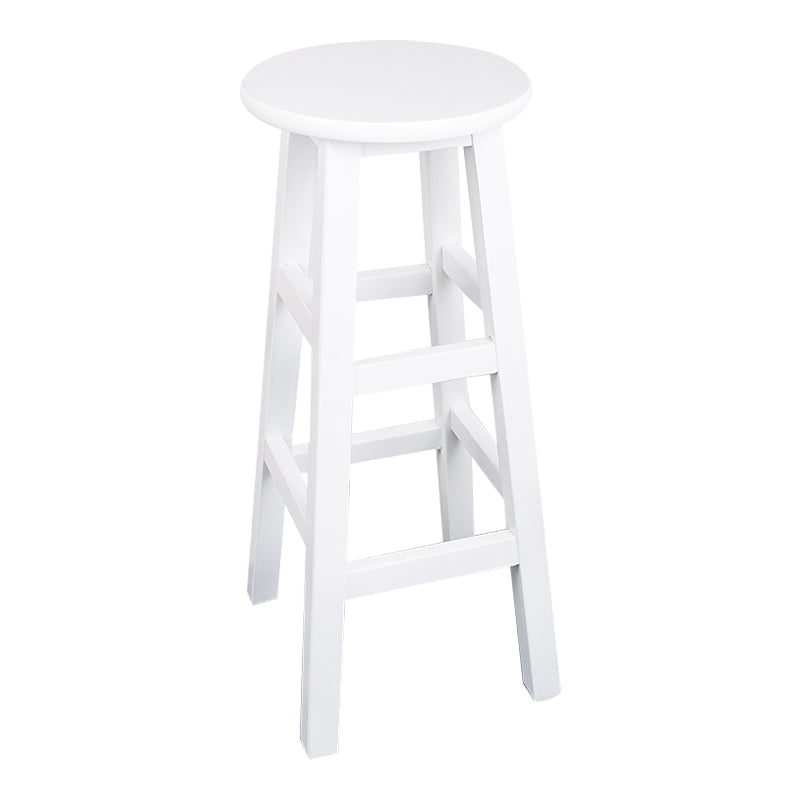 Modern Armless Backless Counter Stool Wood Household Bar Stool with Pedal White 1 Piece Counter Stool (24"H) Clearhalo 'Bar Furniture' 'Bar Stools' 'bar_stools' 'furn' 'furn_bar_stools' 'furniture_bar_stools' 'Kitchen & Dining Furniture' 'kitchen&dining_furn' 'kitchen' 'kitchen_furn' Furniture' 4259105