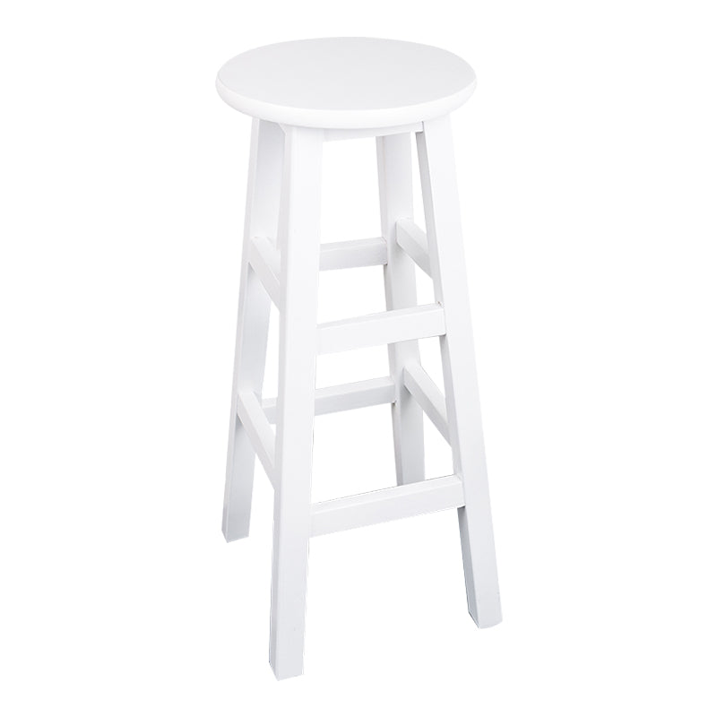 Modern Armless Backless Counter Stool Wood Household Bar Stool with Pedal White 1 Piece Bar Stool (28" H) Clearhalo 'Bar Furniture' 'Bar Stools' 'bar_stools' 'furn' 'furn_bar_stools' 'furniture_bar_stools' 'Kitchen & Dining Furniture' 'kitchen&dining_furn' 'kitchen' 'kitchen_furn' Furniture' 4259106