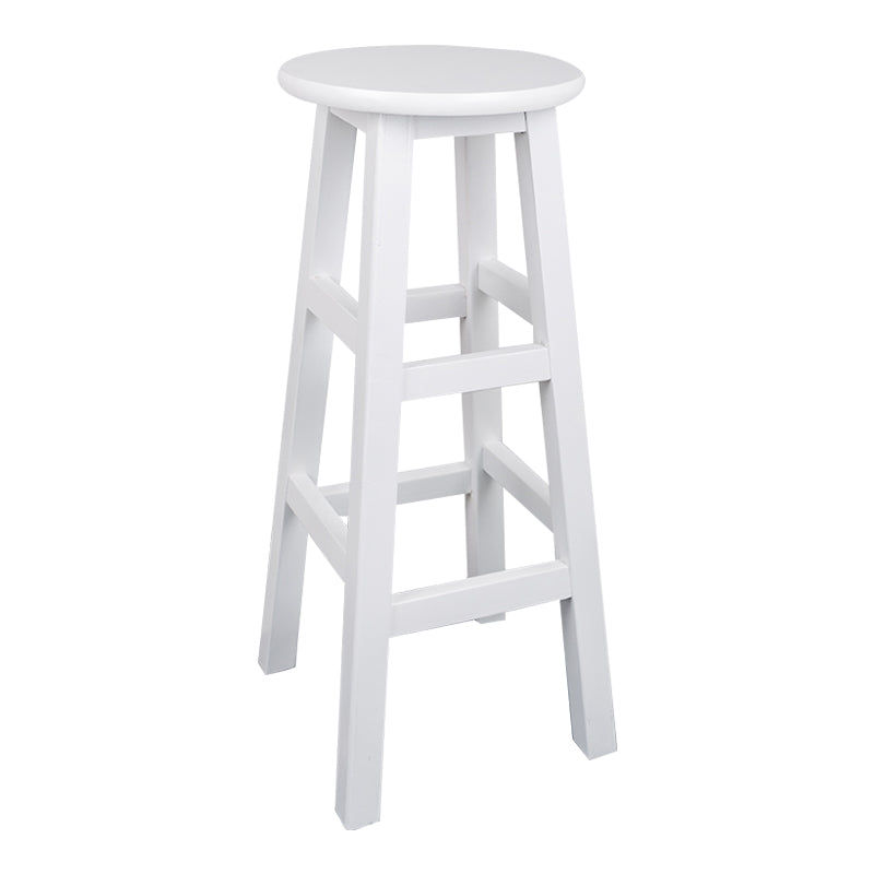 Modern Armless Backless Counter Stool Wood Household Bar Stool with Pedal White 1 Piece Bar Stool(31"H) Clearhalo 'Bar Furniture' 'Bar Stools' 'bar_stools' 'furn' 'furn_bar_stools' 'furniture_bar_stools' 'Kitchen & Dining Furniture' 'kitchen&dining_furn' 'kitchen' 'kitchen_furn' Furniture' 4259108