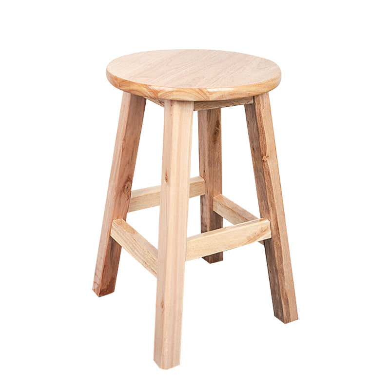 Modern Armless Backless Counter Stool Wood Household Bar Stool with Pedal Natural 1 Piece Short Stool(18"H) Clearhalo 'Bar Furniture' 'Bar Stools' 'bar_stools' 'furn' 'furn_bar_stools' 'furniture_bar_stools' 'Kitchen & Dining Furniture' 'kitchen&dining_furn' 'kitchen' 'kitchen_furn' Furniture' 4259110