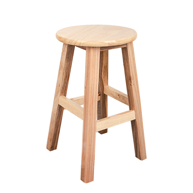 Modern Armless Backless Counter Stool Wood Household Bar Stool with Pedal Natural 1 Piece Short Stool(20"H) Clearhalo 'Bar Furniture' 'Bar Stools' 'bar_stools' 'furn' 'furn_bar_stools' 'furniture_bar_stools' 'Kitchen & Dining Furniture' 'kitchen&dining_furn' 'kitchen' 'kitchen_furn' Furniture' 4259112