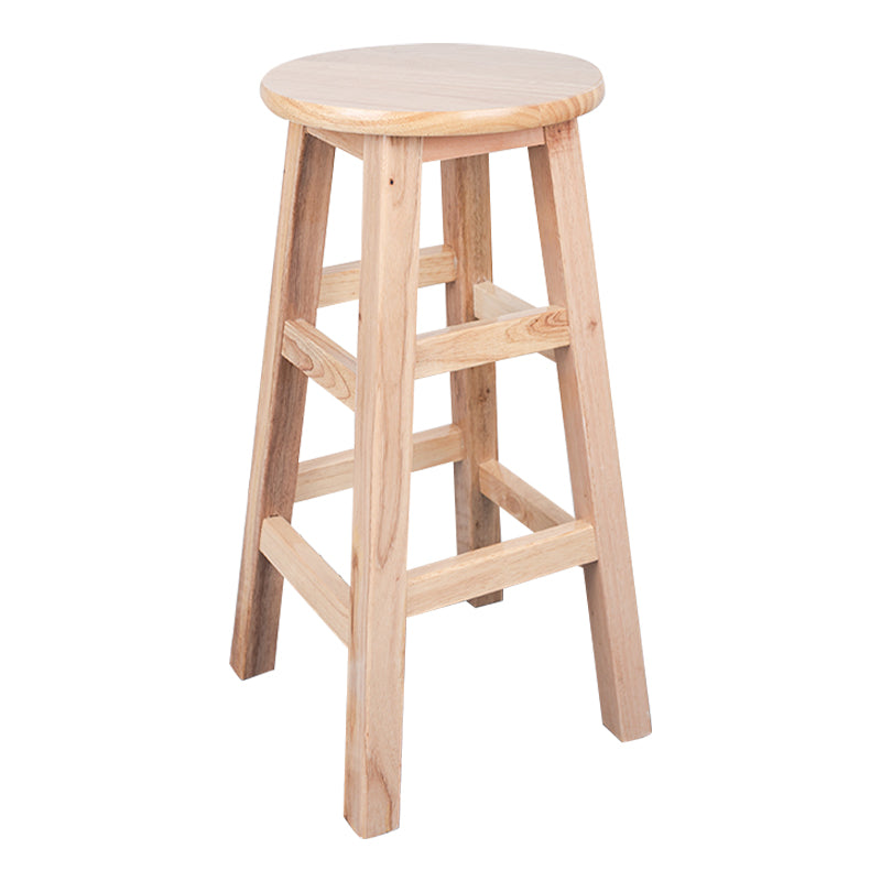 Modern Armless Backless Counter Stool Wood Household Bar Stool with Pedal Natural 1 Piece Counter Stool (24"H) Clearhalo 'Bar Furniture' 'Bar Stools' 'bar_stools' 'furn' 'furn_bar_stools' 'furniture_bar_stools' 'Kitchen & Dining Furniture' 'kitchen&dining_furn' 'kitchen' 'kitchen_furn' Furniture' 4259114