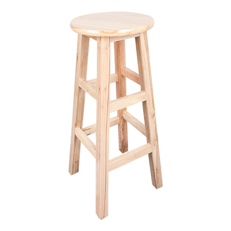 Modern Armless Backless Counter Stool Wood Household Bar Stool with Pedal Natural 1 Piece Bar Stool (28" H) Clearhalo 'Bar Furniture' 'Bar Stools' 'bar_stools' 'furn' 'furn_bar_stools' 'furniture_bar_stools' 'Kitchen & Dining Furniture' 'kitchen&dining_furn' 'kitchen' 'kitchen_furn' Furniture' 4259117