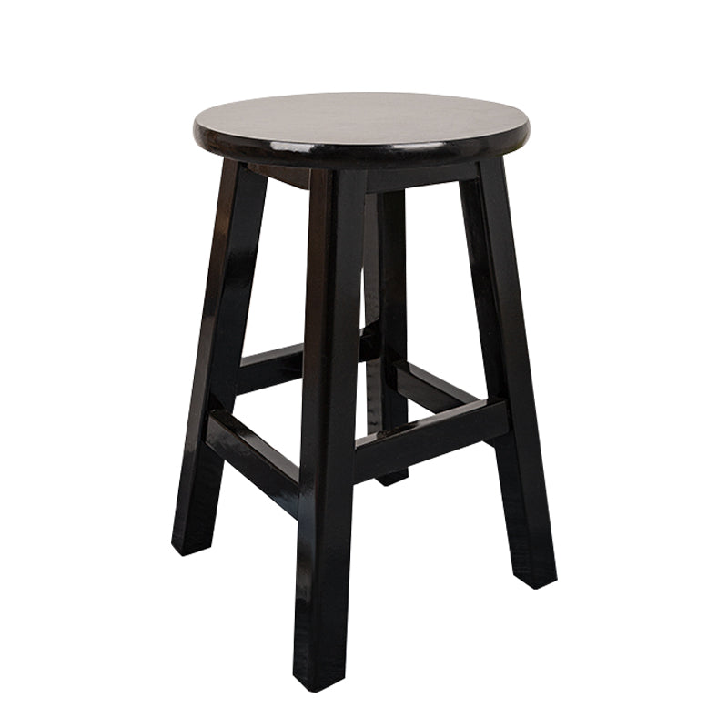Modern Armless Backless Counter Stool Wood Household Bar Stool with Pedal Black 1 Piece Short Stool(18"H) Clearhalo 'Bar Furniture' 'Bar Stools' 'bar_stools' 'furn' 'furn_bar_stools' 'furniture_bar_stools' 'Kitchen & Dining Furniture' 'kitchen&dining_furn' 'kitchen' 'kitchen_furn' Furniture' 4259121