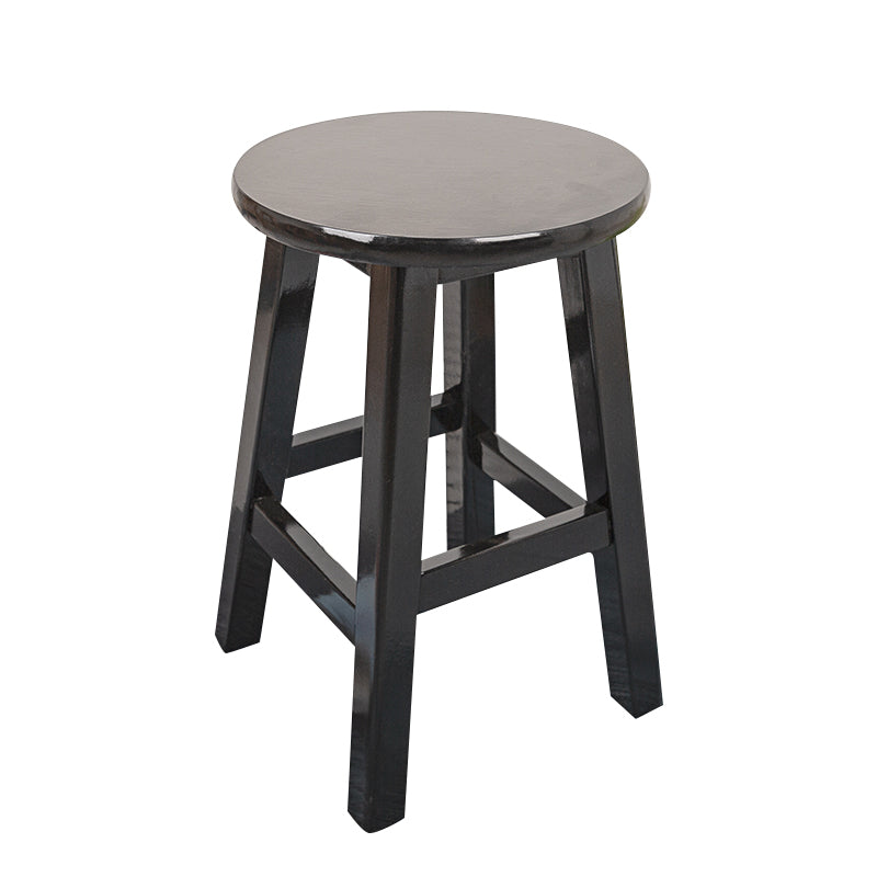 Modern Armless Backless Counter Stool Wood Household Bar Stool with Pedal Black 1 Piece Short Stool(20"H) Clearhalo 'Bar Furniture' 'Bar Stools' 'bar_stools' 'furn' 'furn_bar_stools' 'furniture_bar_stools' 'Kitchen & Dining Furniture' 'kitchen&dining_furn' 'kitchen' 'kitchen_furn' Furniture' 4259122