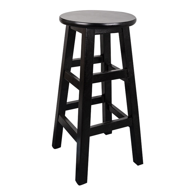 Modern Armless Backless Counter Stool Wood Household Bar Stool with Pedal Black 1 Piece Counter Stool (24"H) Clearhalo 'Bar Furniture' 'Bar Stools' 'bar_stools' 'furn' 'furn_bar_stools' 'furniture_bar_stools' 'Kitchen & Dining Furniture' 'kitchen&dining_furn' 'kitchen' 'kitchen_furn' Furniture' 4259123