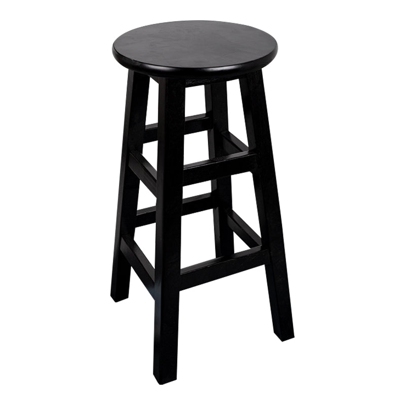 Modern Armless Backless Counter Stool Wood Household Bar Stool with Pedal Black 1 Piece Bar Stool (28" H) Clearhalo 'Bar Furniture' 'Bar Stools' 'bar_stools' 'furn' 'furn_bar_stools' 'furniture_bar_stools' 'Kitchen & Dining Furniture' 'kitchen&dining_furn' 'kitchen' 'kitchen_furn' Furniture' 4259124
