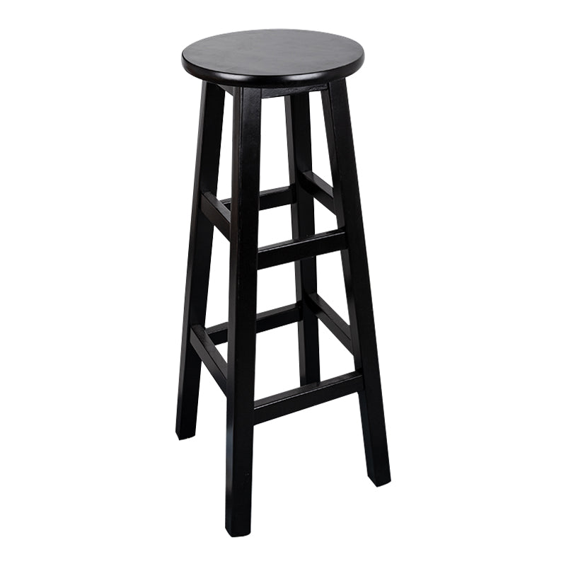Modern Armless Backless Counter Stool Wood Household Bar Stool with Pedal Black 1 Piece Bar Stool(31"H) Clearhalo 'Bar Furniture' 'Bar Stools' 'bar_stools' 'furn' 'furn_bar_stools' 'furniture_bar_stools' 'Kitchen & Dining Furniture' 'kitchen&dining_furn' 'kitchen' 'kitchen_furn' Furniture' 4259125