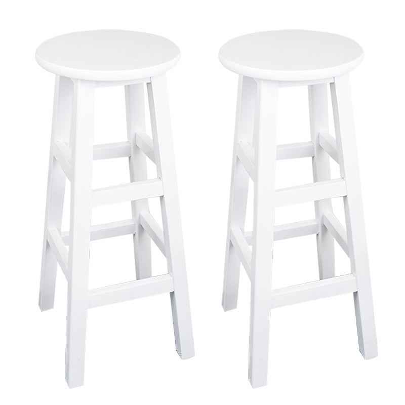 Modern Armless Backless Counter Stool Wood Household Bar Stool with Pedal White 2 Piece Set Counter Stool (24"H) Clearhalo 'Bar Furniture' 'Bar Stools' 'bar_stools' 'furn' 'furn_bar_stools' 'furniture_bar_stools' 'Kitchen & Dining Furniture' 'kitchen&dining_furn' 'kitchen' 'kitchen_furn' Furniture' 4259128