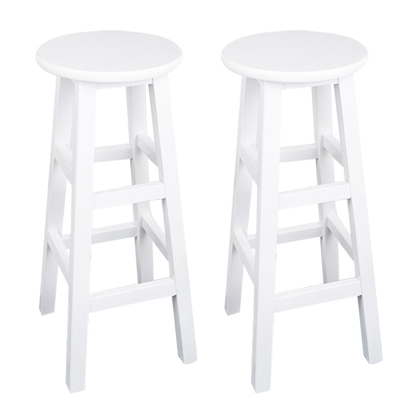 Modern Armless Backless Counter Stool Wood Household Bar Stool with Pedal White 2 Piece Set Bar Stool (28" H) Clearhalo 'Bar Furniture' 'Bar Stools' 'bar_stools' 'furn' 'furn_bar_stools' 'furniture_bar_stools' 'Kitchen & Dining Furniture' 'kitchen&dining_furn' 'kitchen' 'kitchen_furn' Furniture' 4259129