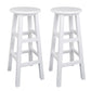 Modern Armless Backless Counter Stool Wood Household Bar Stool with Pedal White 2 Piece Set Bar Stool(31"H) Clearhalo 'Bar Furniture' 'Bar Stools' 'bar_stools' 'furn' 'furn_bar_stools' 'furniture_bar_stools' 'Kitchen & Dining Furniture' 'kitchen&dining_furn' 'kitchen' 'kitchen_furn' Furniture' 4259130