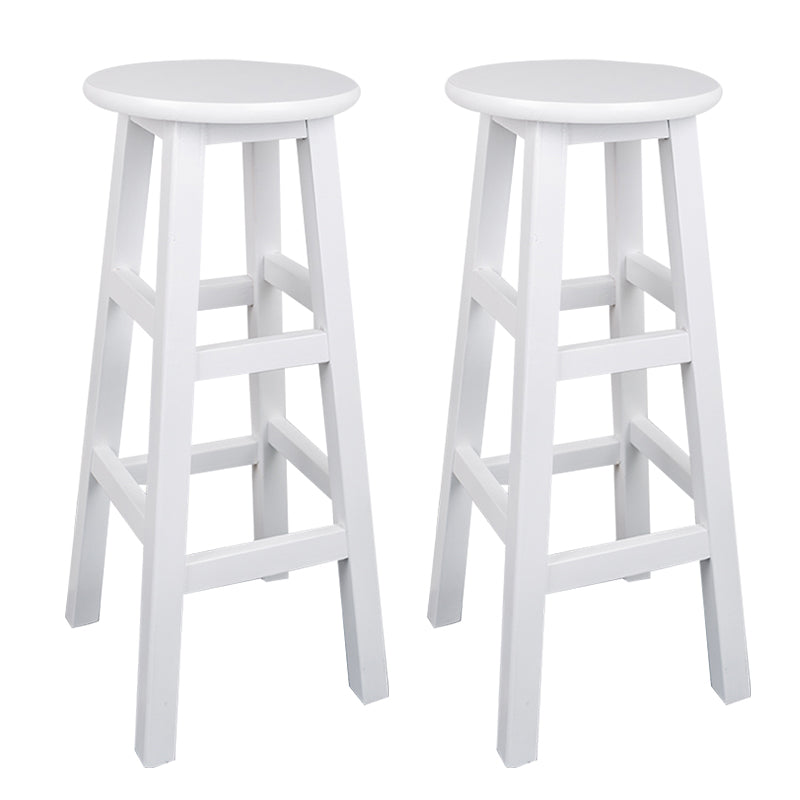 Modern Armless Backless Counter Stool Wood Household Bar Stool with Pedal White 2 Piece Set Bar Stool(31"H) Clearhalo 'Bar Furniture' 'Bar Stools' 'bar_stools' 'furn' 'furn_bar_stools' 'furniture_bar_stools' 'Kitchen & Dining Furniture' 'kitchen&dining_furn' 'kitchen' 'kitchen_furn' Furniture' 4259130