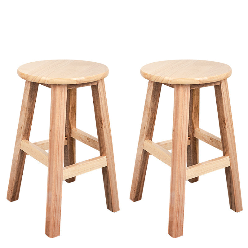 Modern Armless Backless Counter Stool Wood Household Bar Stool with Pedal Natural 2 Piece Set Short Stool(20"H) Clearhalo 'Bar Furniture' 'Bar Stools' 'bar_stools' 'furn' 'furn_bar_stools' 'furniture_bar_stools' 'Kitchen & Dining Furniture' 'kitchen&dining_furn' 'kitchen' 'kitchen_furn' Furniture' 4259132