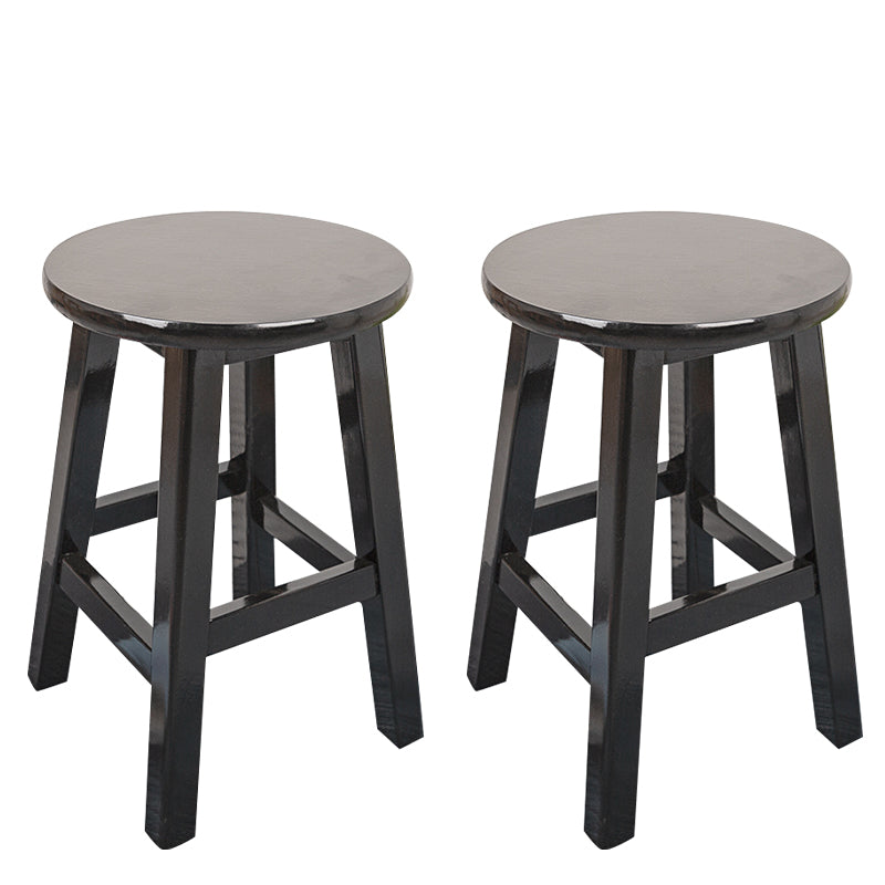 Modern Armless Backless Counter Stool Wood Household Bar Stool with Pedal Black 2 Piece Set Short Stool(20"H) Clearhalo 'Bar Furniture' 'Bar Stools' 'bar_stools' 'furn' 'furn_bar_stools' 'furniture_bar_stools' 'Kitchen & Dining Furniture' 'kitchen&dining_furn' 'kitchen' 'kitchen_furn' Furniture' 4259137