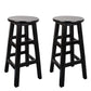 Modern Armless Backless Counter Stool Wood Household Bar Stool with Pedal Black 2 Piece Set Counter Stool (24"H) Clearhalo 'Bar Furniture' 'Bar Stools' 'bar_stools' 'furn' 'furn_bar_stools' 'furniture_bar_stools' 'Kitchen & Dining Furniture' 'kitchen&dining_furn' 'kitchen' 'kitchen_furn' Furniture' 4259138