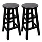 Modern Armless Backless Counter Stool Wood Household Bar Stool with Pedal Black 2 Piece Set Bar Stool (28" H) Clearhalo 'Bar Furniture' 'Bar Stools' 'bar_stools' 'furn' 'furn_bar_stools' 'furniture_bar_stools' 'Kitchen & Dining Furniture' 'kitchen&dining_furn' 'kitchen' 'kitchen_furn' Furniture' 4259139