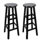 Modern Armless Backless Counter Stool Wood Household Bar Stool with Pedal Black 2 Piece Set Bar Stool(31"H) Clearhalo 'Bar Furniture' 'Bar Stools' 'bar_stools' 'furn' 'furn_bar_stools' 'furniture_bar_stools' 'Kitchen & Dining Furniture' 'kitchen&dining_furn' 'kitchen' 'kitchen_furn' Furniture' 4259140
