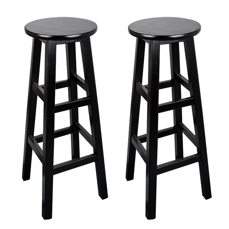 Modern Armless Backless Counter Stool Wood Household Bar Stool with Pedal Black 2 Piece Set Bar Stool(31"H) Clearhalo 'Bar Furniture' 'Bar Stools' 'bar_stools' 'furn' 'furn_bar_stools' 'furniture_bar_stools' 'Kitchen & Dining Furniture' 'kitchen&dining_furn' 'kitchen' 'kitchen_furn' Furniture' 4259140